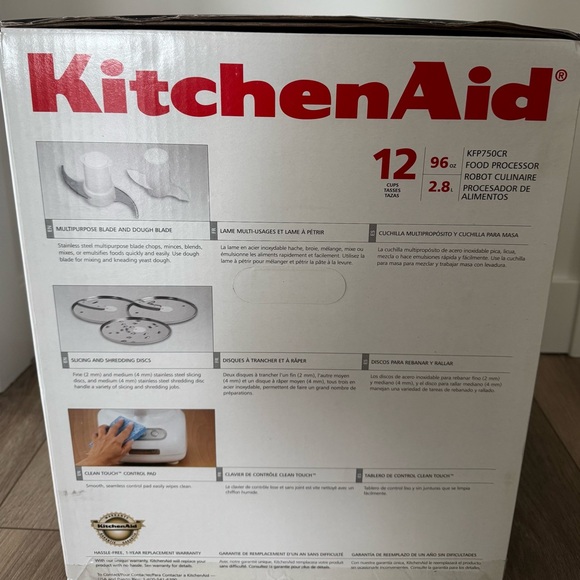 KitchenAid Silver Food Processor with Dual Cups 12cups/4cups - Picture 5 of 14